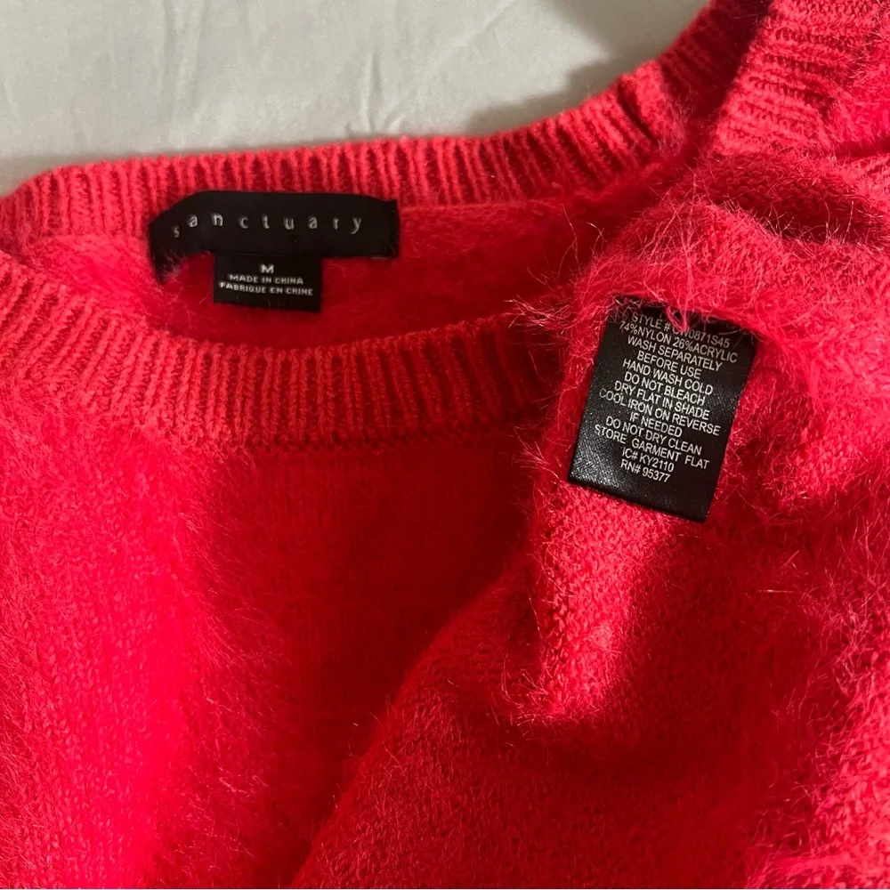 SANCTUARY FLUFF IT UP SWEATER ROUGE Size M - Picture 9 of 14